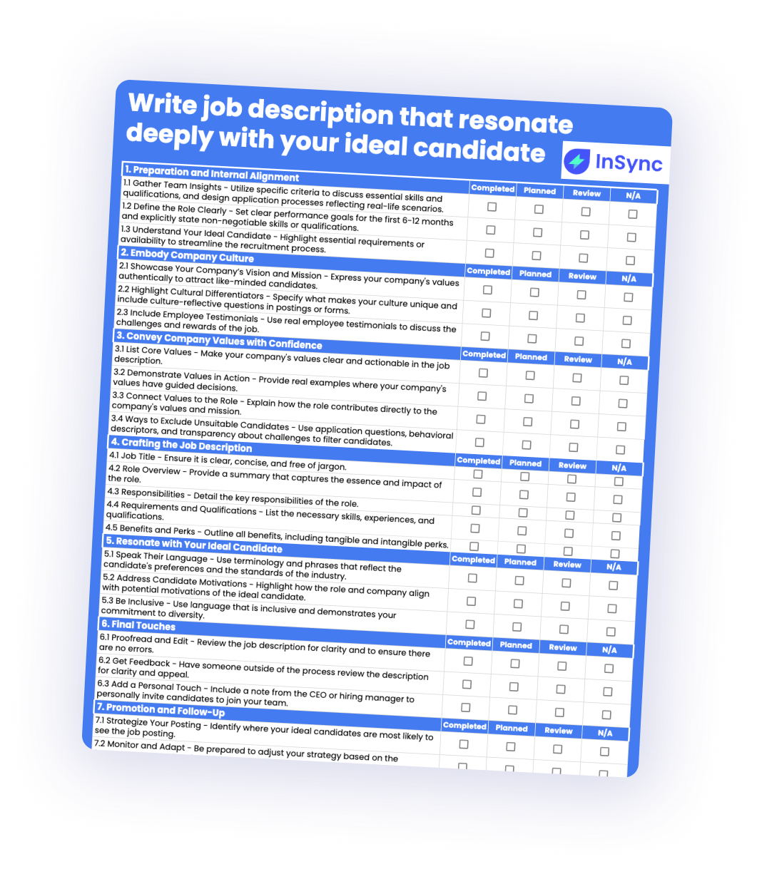 Job descriptions